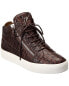 Фото #1 товара Giuseppe Zanotti May Croc-Embossed Leather Sneaker Men's Brown 40