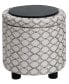 Фото #4 товара 15.75" Polyester Round Storage Ottoman with Tray Lid