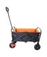Mini Folding Wagon Garden Shopping Beach Cart (Black+Yellow+Brake)