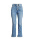 Фото #3 товара Petite Recover High Rise Button Front Kick Flare Crop Jeans