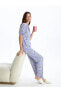 Фото #1 товара Пижама LCW DREAM с узором на галстучном воротнике, короткий рукав