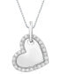 ფოტო #1 პროდუქტის Diamond Heart 18" Pendant Necklace (1/4 ct. t.w.) in Sterling Silver