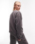 Фото #2 товара Topshop graphic resort and sports vintage wash oversized sweat in charcoal