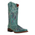 Фото #2 товара Ferrini Dreamer Embroidery Square Toe Cowboy Womens Green Casual Boots 8497151