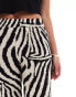 Фото #4 товара JDY Tall wide leg trouser in zebra print