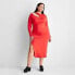 Фото #1 товара Women's Long Sleeve Cut-Out Draped Midi Dress - Future Collective with Reese