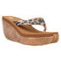 Фото #2 товара Volatile Glimpse Diamonte Rhinestone Wedge Thong Womens Beige Casual Sandals PV