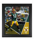 Фото #1 товара Aaron Rodgers Green Bay Packers Framed 15" x 17" Impact Player Collage with a Piece of Game-Used Football - Limited Edition of 500