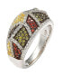 ფოტო #2 პროდუქტის Suzy Levian Sterling Silver Cubic Zirconia Multicolor Exotic Ring