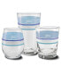 Coastal Blues Edgeline 16-Ounce Tapered Cooler Glass Set of 4