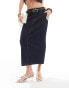 Фото #4 товара ASOS DENIM denim slim maxi skirt in indigo