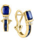 ფოტო #1 პროდუქტის EFFY® Sapphire (2 ct. t.w) & Diamond (1/20 ct. t.w.) Hoop Earrings in 14k Gold