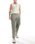 ASOS DESIGN smart oversized tapered linen blend trousers in dusty green