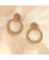 ფოტო #3 პროდუქტის Women's Gold Dented Drop Earrings