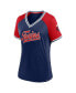 ფოტო #2 პროდუქტის Women's Navy Minnesota Twins Glitz & Glam League Diva Raglan V-Neck T-shirt