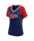 Фото #2 товара Women's Navy Minnesota Twins Glitz & Glam League Diva Raglan V-Neck T-shirt