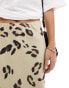 Фото #4 товара ASOS DESIGN satin bias midi skirt in cream leopard print