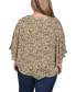 ფოტო #2 პროდუქტის Plus Size Chiffon Poncho Top with Ring