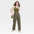 Фото #2 товара Women's High-Rise Pleat Front Straight Chino Pants - A New Day Olive 6