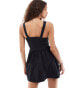 Monki ruched sleeveless mini dress with full hem in black