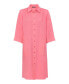 Фото #3 товара Women's 3/4 Sleeve Linen Blend Shirt Dress