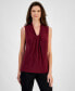 ფოტო #1 პროდუქტის Women's Knot-Front Sleeveless Blouse