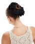 ASOS DESIGN scrunchie hair tie with broderie detail in black