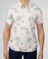 Фото #1 товара Men's Linear Floral Print Short Sleeve Shirt