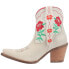 Dingo Play Pretty Embroidered Floral Snip Toe Cowboy Booties Womens Off White Ca