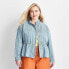 Фото #1 товара Women's Peplum Denim Jacket - Future Collective with Gabriella Karefa-Johnson