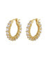 Gold Huggie Hoop Earrings Embellished with Sparkling Cubic Zirconia