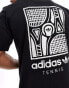 Adidas Originals Tennis unisex graphic t-shirt with back print in black Черный, M - фото #3