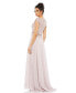 Women's Embellished Cap Sleeve Bodice Flowy Gown