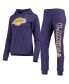 ფოტო #1 პროდუქტის Women's Purple Los Angeles Lakers Hoodie and Pants Sleep Set