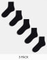 Фото #2 товара ASOS DESIGN 5 pack ankle socks in black