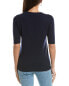 Фото #2 товара Two Bees Cashmere Classic Wool & Cashmere-Blend T-Shirt Women's