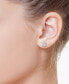 ფოტო #2 პროდუქტის EFFY® Diamond Round & Baguette Cluster Stud Earrings (3/4 ct. t.w.) in 14k White Gold