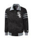ფოტო #3 პროდუქტის Men's Black Chicago White Sox The Captain II Full-Zip Varsity Jacket