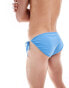 ASOS DESIGN swim brief with tie sides in blue