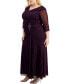 Фото #3 товара Plus Size Portrait-Collar Side-Ruched A-Line Dress