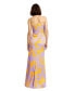 Фото #2 товара Women's Printed Charmeuse One Shoulder Slit Detail Gown