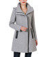 Фото #6 товара Women's Leah Asymmetrical Hooded Zipper Boucle Wool Coat