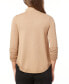 Women's Ruched-Sleeve Funnel-Neck Sweater