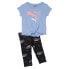 Фото #1 товара Комплект футболка и леггинсы Puma для малышей с коротким рукавом голубого цвета