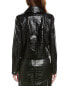 Michael Kors Collection Croc-Embossed Leather Jacket Women's