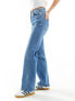 Фото #1 товара Dr Denim Moxy straight leg jeans in cape sky worn hem blue