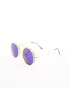 Фото #3 товара Spitfire lennon flip up sunglasses in gold with blue mirror lens