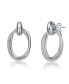 Фото #1 товара Sterling Silver Cubic Zirconia with Hoop Drop Earrings