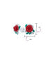 ფოტო #2 პროდუქტის Romantic Delicate Floral Blooming Flower CZ Green CZ Leaf 3D carved Red Rose Stud Earrings For Women Teen .925 Sterling Silver