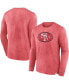 Фото #1 товара Men's Scarlet Distressed San Francisco 49ers Washed Primary Long Sleeve T-shirt